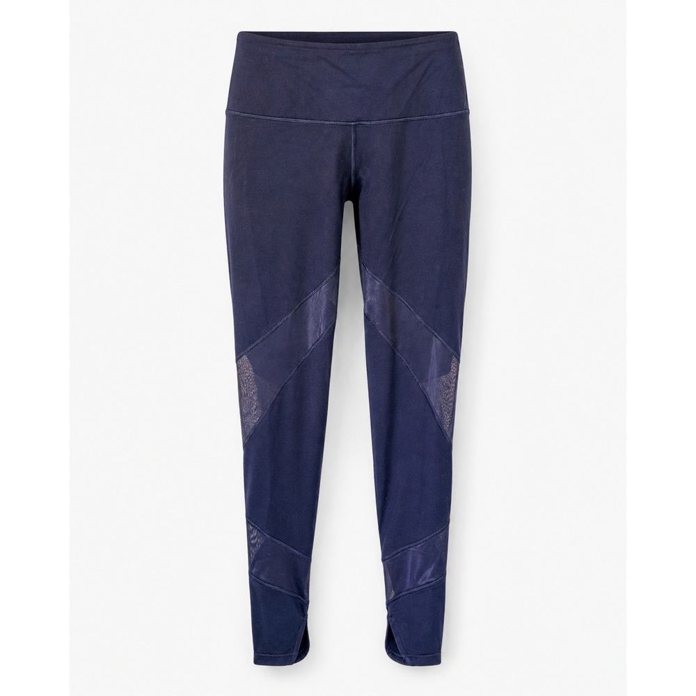 Victoria Sport Leggings Knockout Mesh Panel Split Hem Medium Navy Blue Workout